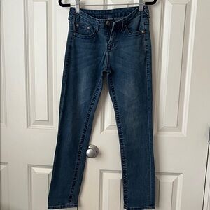 True Religion Women's Straight Leg Dark Blue Jeans